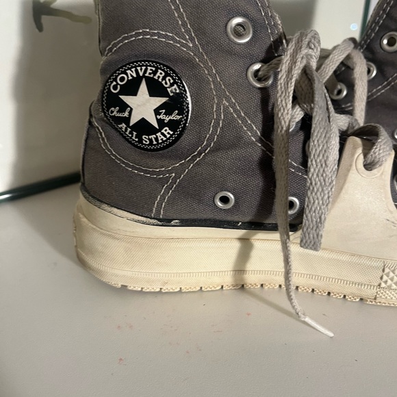 Awesome and rare Converse high tops with rubber crossover. Gray - Picture 2 of 9